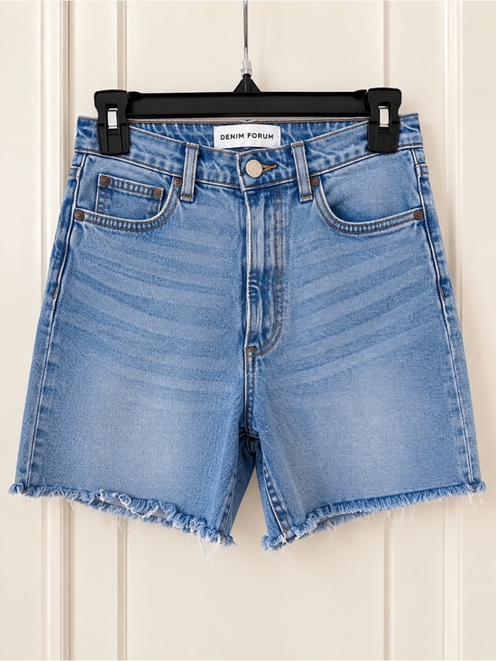 Agolde Pants - Denim Forum The ’50s Arlo Mid Thigh Denim Shorts High Rise Blue Size 27